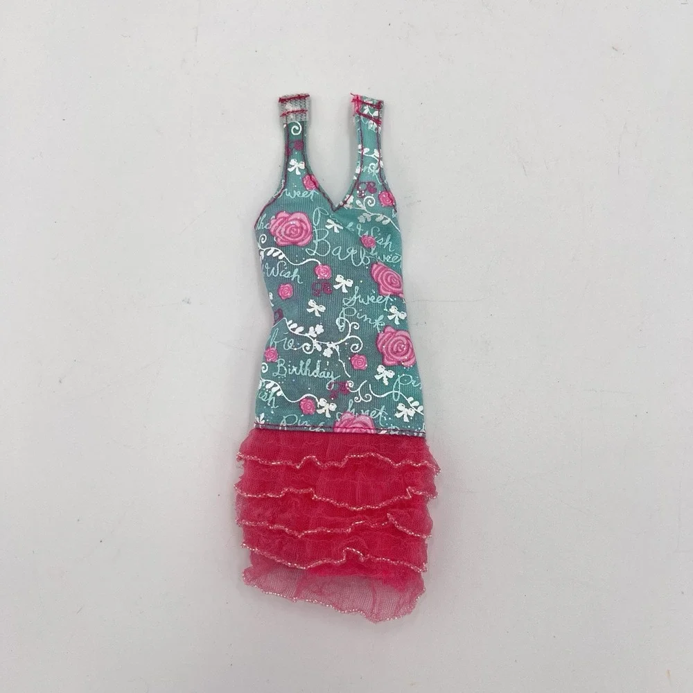 Barbie Birthday Ruffle‎ Halter Dress Teal Pink